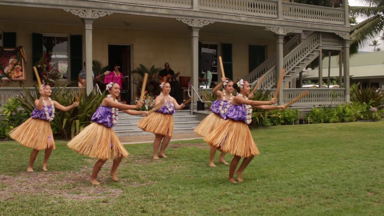 Traditional Hawaiian Hula Dance with Pu'ili Bamboo Sticks