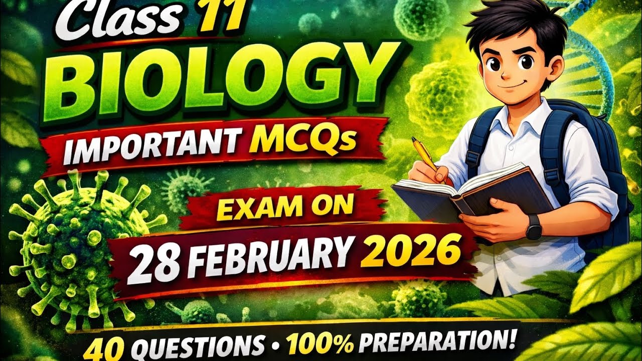 Class 11 Biology Most Important MCQs 2026 | 28 February Exam | JAC Board 100% Sure Questions