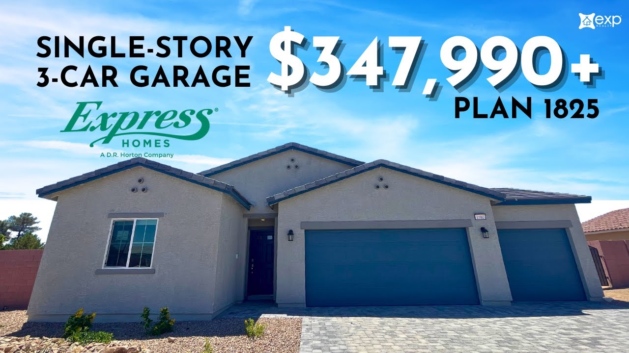 Brand New Single-Story 3-Car Garage Home for Sale in Pahrump, NV DR Horton Riverstone Plan 1825
