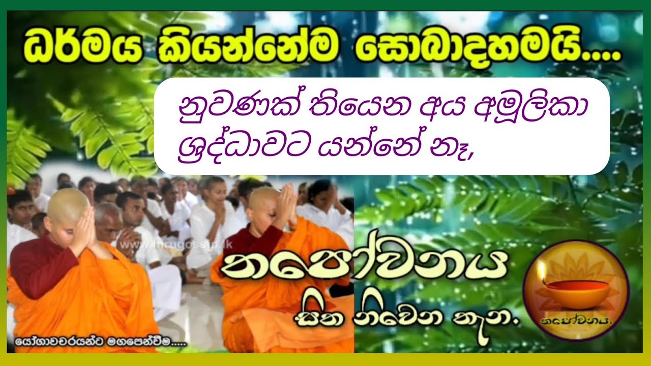 සසරෙන් මිදෙන්න යන පිරිසට ධර්ම ඔවදන් සිත නිවෙන තැන 🥀
