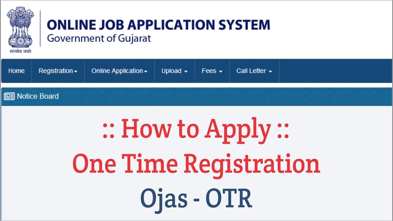 Ojas One Time Registration Form - How To Online Apply