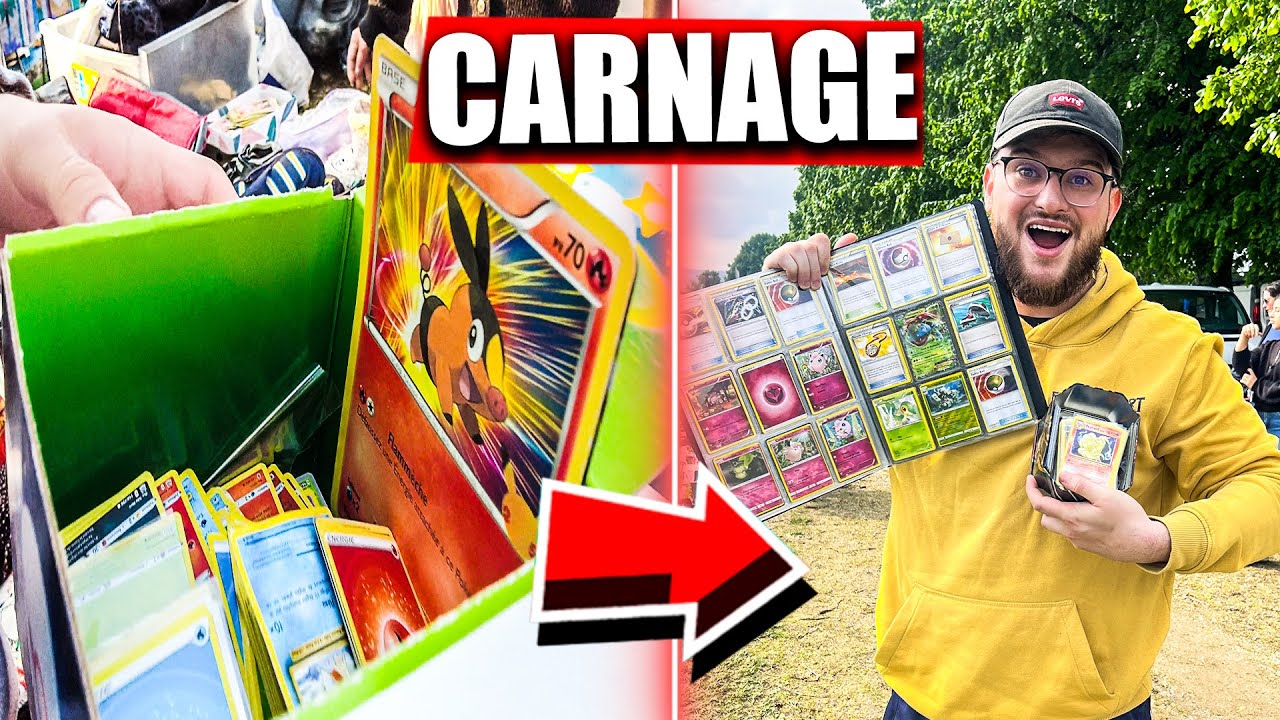 j'ai DÉVALISÉ TOUTES les CARTES Pokémon de cette BROCANTE !  (+100 Cartes)