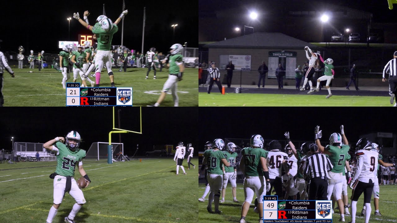 OHSAA Div.VI Region 21 Round #1 HSFB: Rittman Indians at Columbia Raiders (11/1/2024)