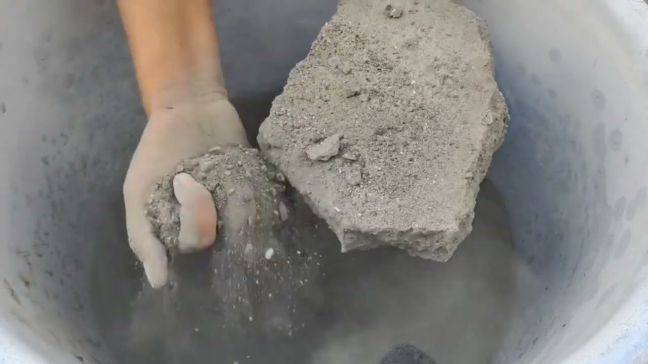 Gritty crispy sand cement Big slabs crumbling in water 💦 SA ASMR