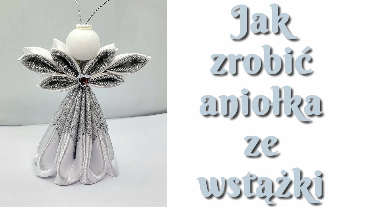 ANIOŁEK Z SKRZYDŁAMI ZE WSTĄŻKI, aniołki, anioł, święta, tutorial, aniołek z dwukolorową sukienką
