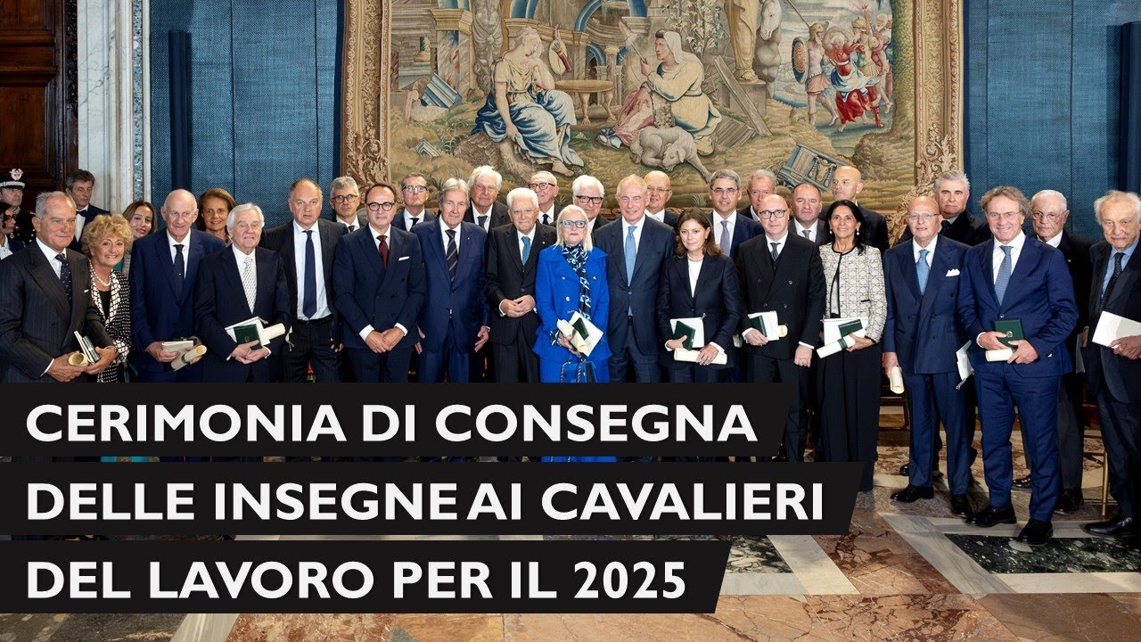 Mattarella consegna le insegne di Cavaliere dell’Ordine “Al Merito del Lavoro” per il 2025