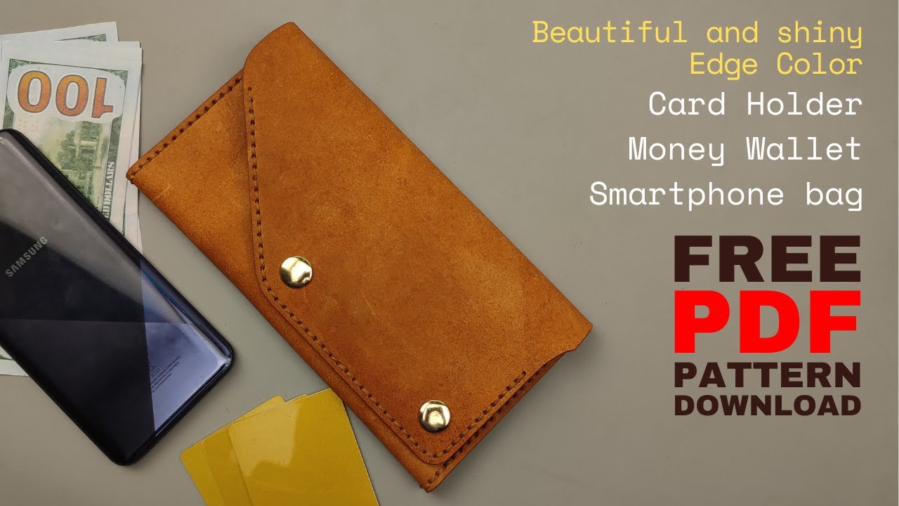 How to Make a leather wallet and card holder | new style wallet ver.2| Free pattern