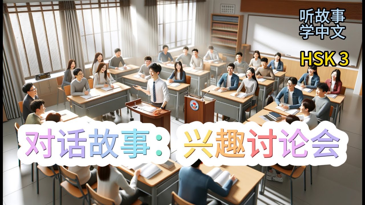 HSK 3 兴趣讨论会 Interest Discussion Meeting  | Learning Chinese with stories Chinese Listening Speaking