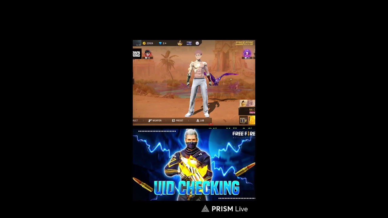 free fire live UID check and 1 Suscribar comming soon and spicial giway custom 👊