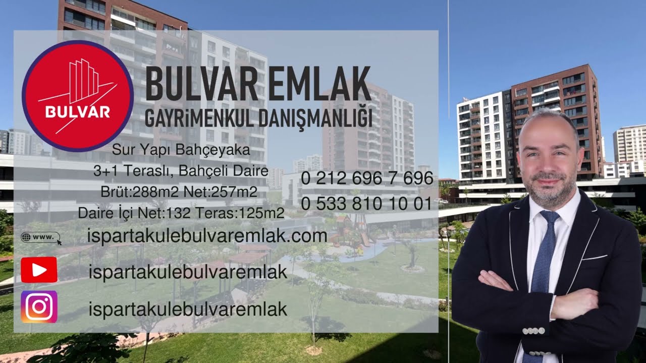 Suryapı Bahçeyaka 3+1 Teraslı Bahçeli Giyinme Odalı Daire Brüt:288m2 Net: 257m2 Teras:125m2