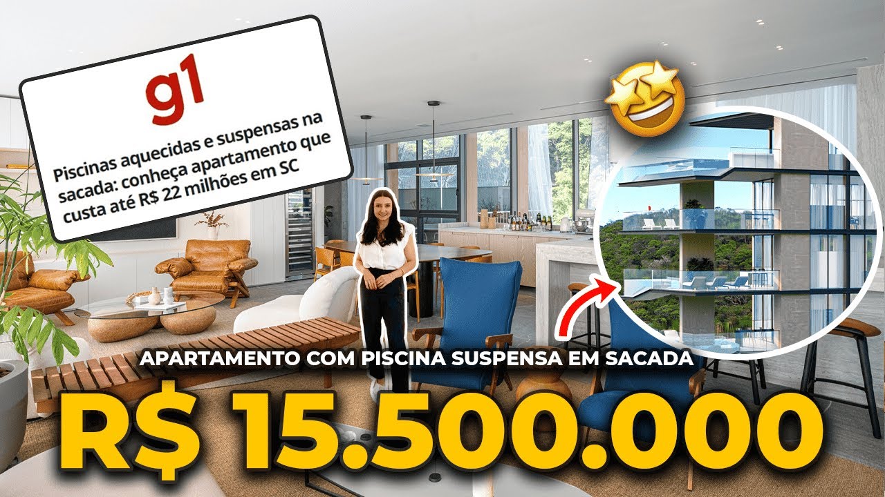 Apartamento DECORADO com PISCINA SUSPENSA no Ed. Infinitá Treehouse em Itajaí