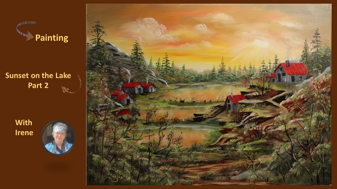 Oil painting, Sunset on the Lake part 2