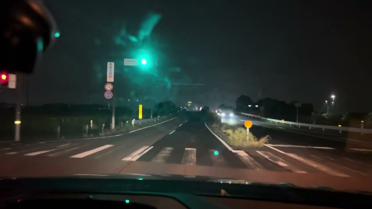 Driving in SAITAMA rural roads at night for sleep,work,study (rear camera)