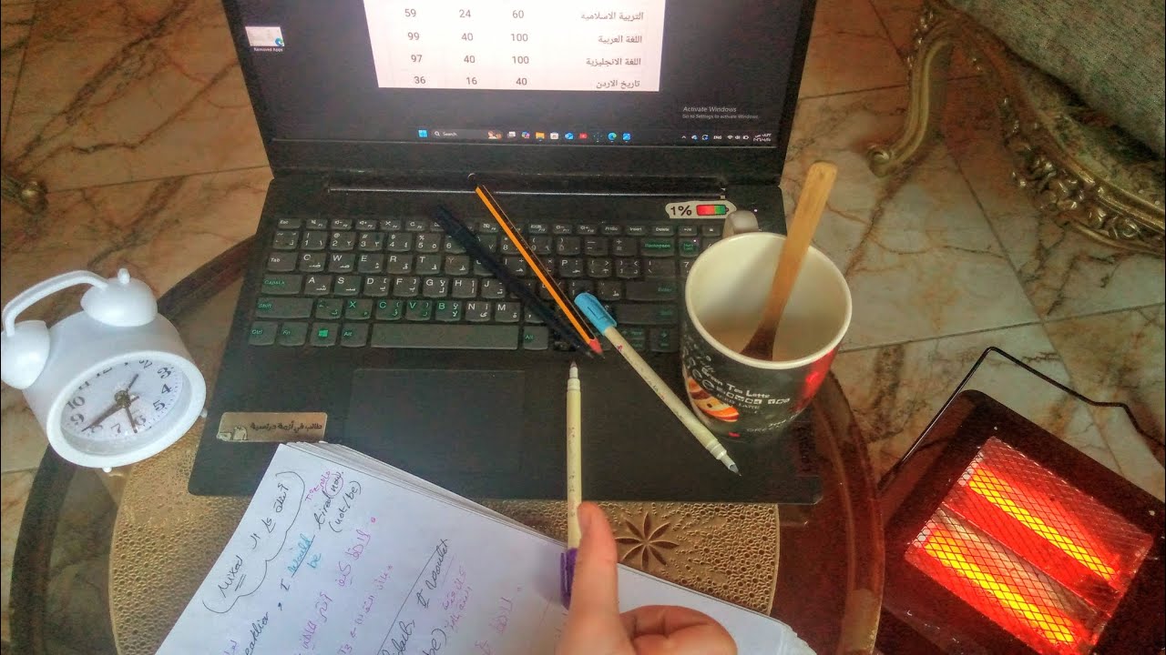 روتيني الصباحي توجيهي 2008 ودراسة ساعة 🤍 #توجيهي2008 #study_with_me 