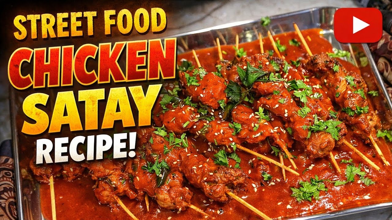 Street Food Chicken Satay At Home| Bawarchi Style Satay Chicken Recipe| Ramzan Ifar Special Recipe 💖