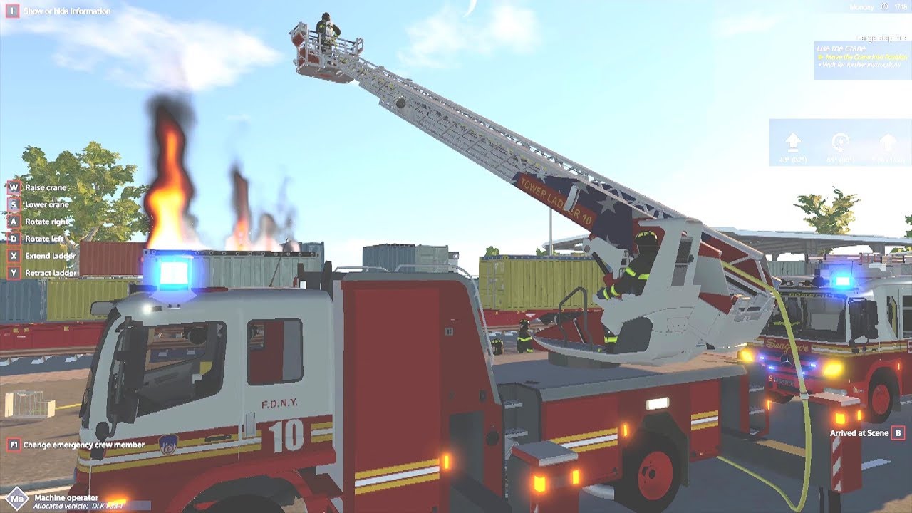 Emergency Call 112 Fire Fighting Simulation - FDNY Ladder! 4K
