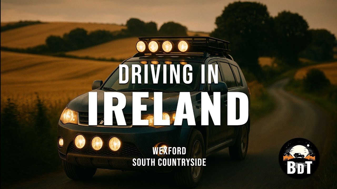 Relaxing Drive Tour Ireland by Golden hills of County Wexford 4K 60p