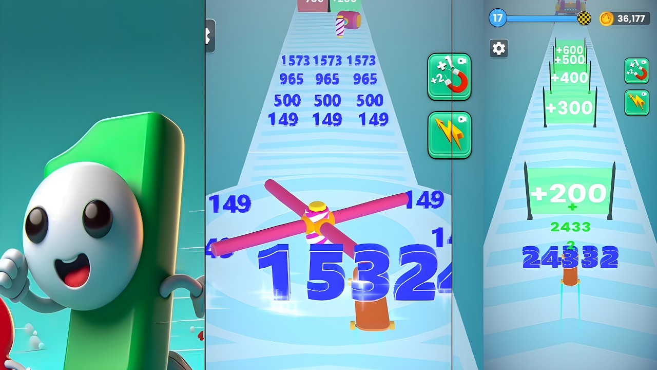 Run & Merge Numbers Game - with more details of collections with ASMR walkthrough run