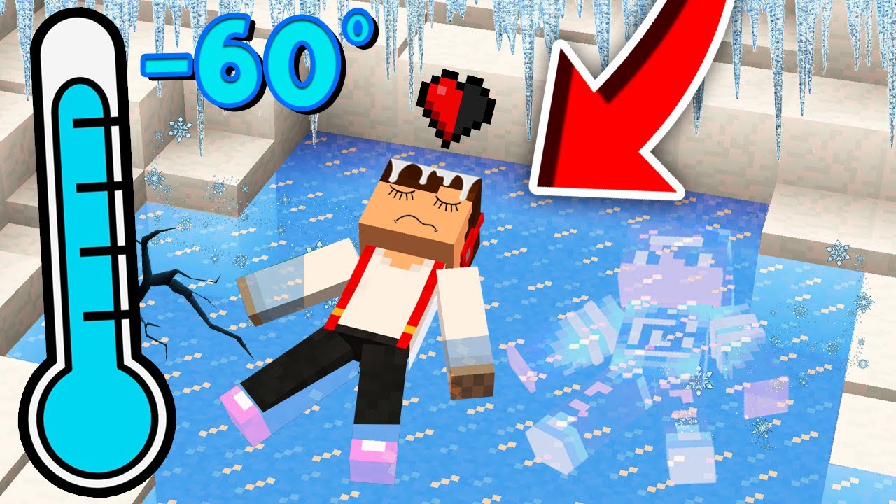 ZAMARZNELIŚMY W TEMPERATURZE -60C 🥶 W MINECRAFT?! GPLAY & LAKI