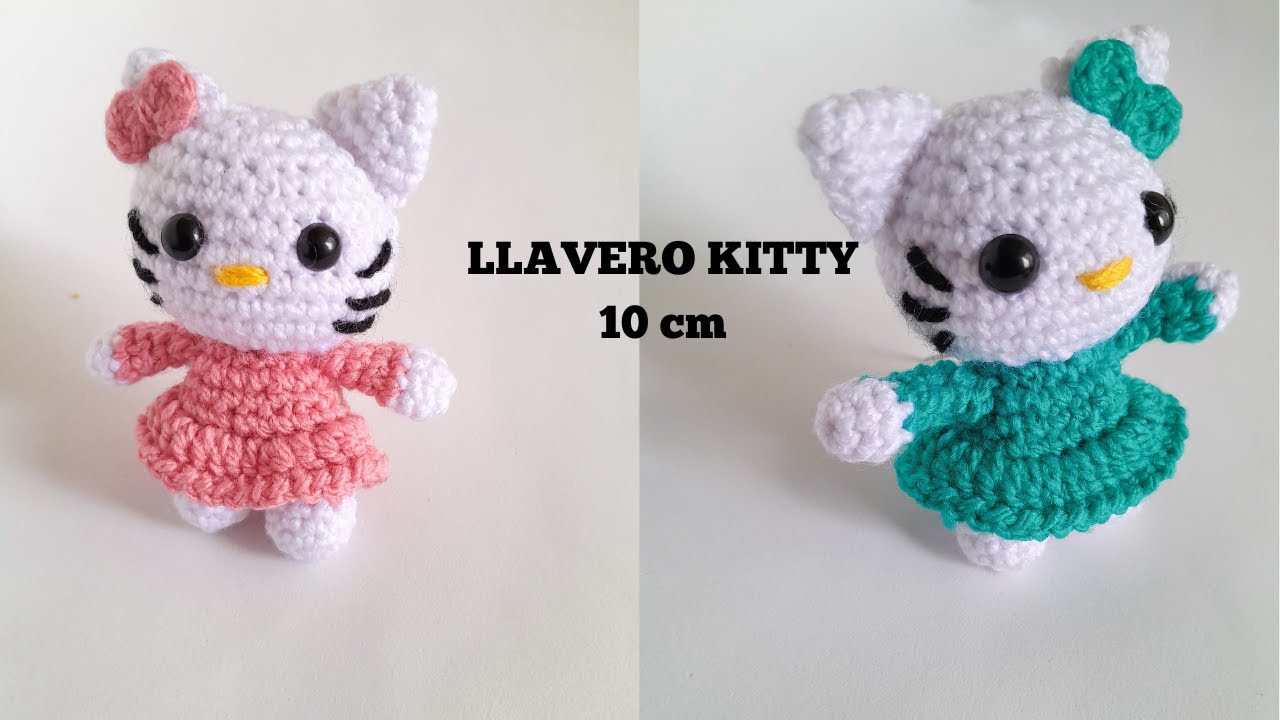 LLAVERO DE  HELLO KITTY UN TOQUE DE DULZURA PARA TUS LLAVES/KITTY AMIGURUMI  10 CM