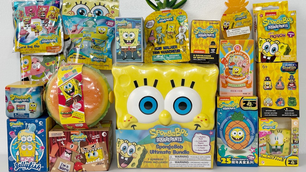 ASMR Toys SPONGEBOB SQUAREPANTS Oddly Satisfying Toy Collection Unboxing & Assembly