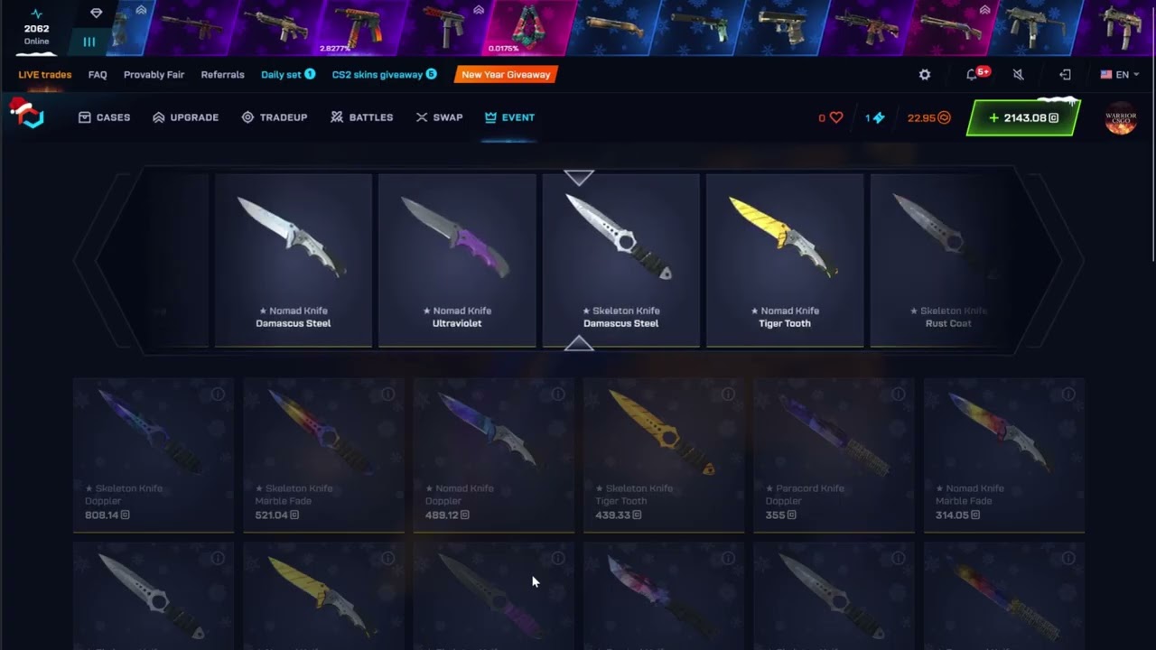 CS2 Fever Knives Case Opening on csgo.net | CS:GO Case Opening | CSGO.NET
