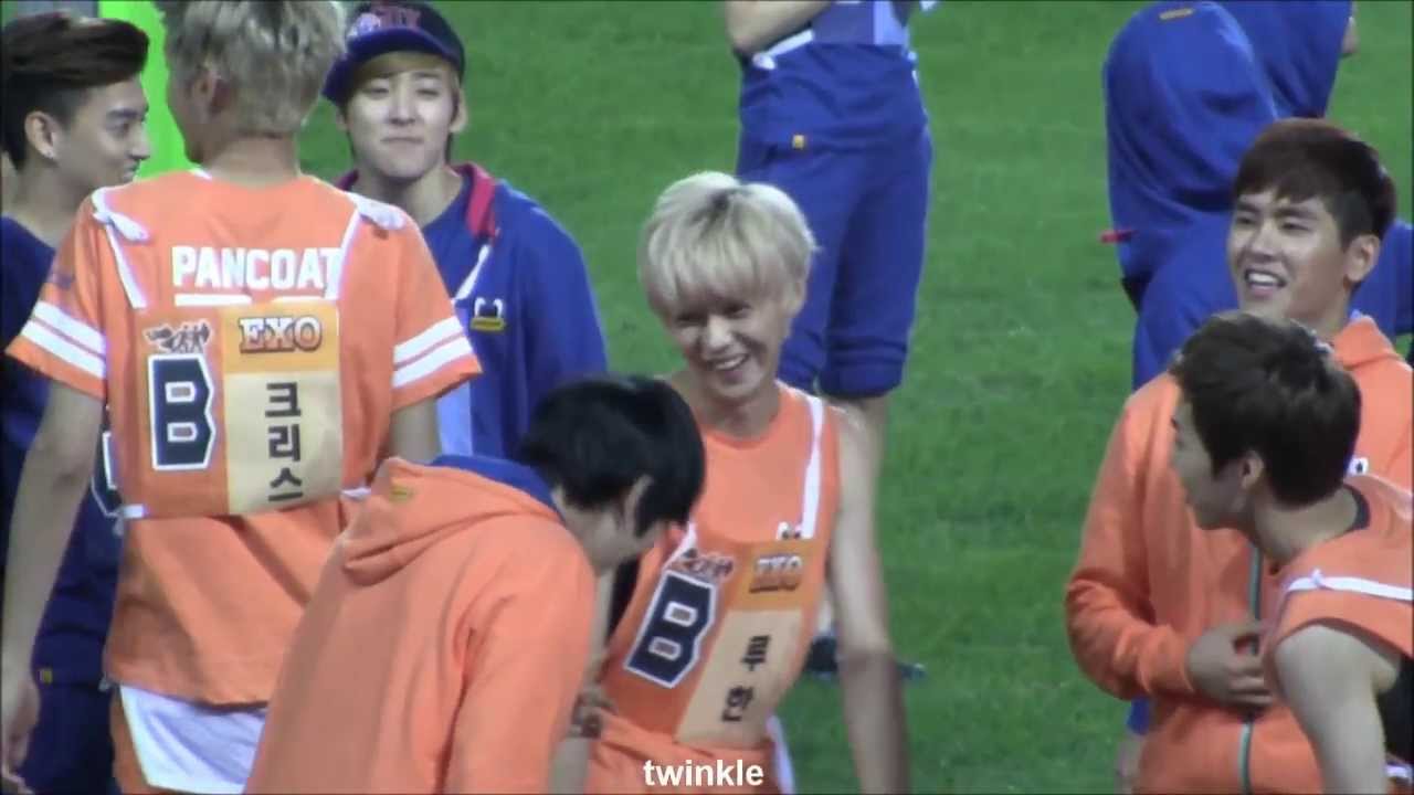 130903 아육대 EXO LUHAN focus 400m 경기 전 Tao의 응원은? 2