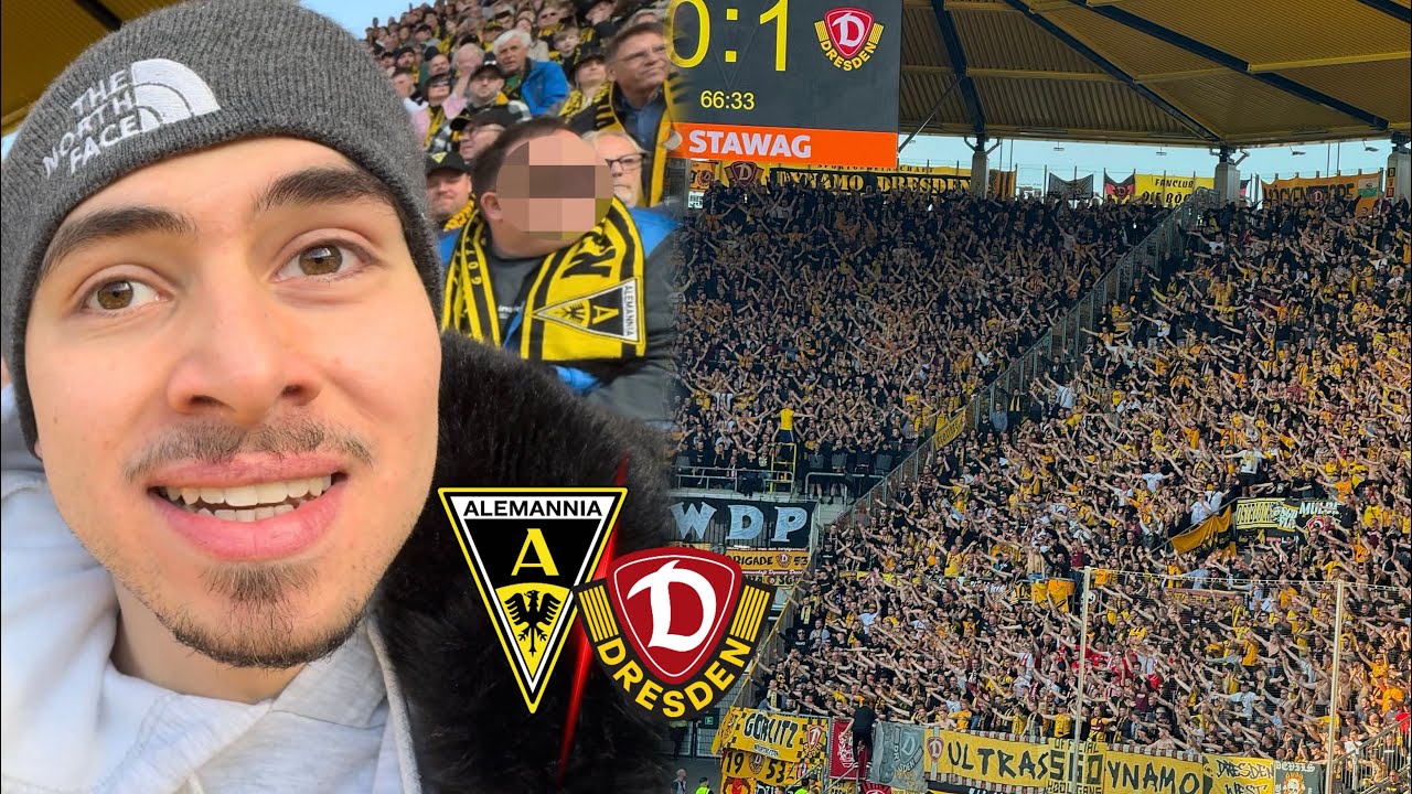 MEGA KULISSE und geiler SUPPORT🔥 ⚫️🟡 | ALEMANNIA AACHEN vs SG DYNAMO DRESDEN | Stadionvlog