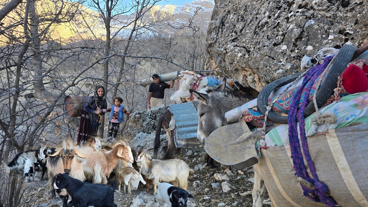 Изнурительная миграция кочевой семьи 🐐 | В поисках убежища в горной пещере ⛰️🔥