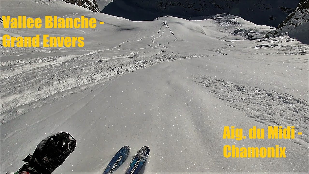 CHAMONIX - Vallee Blanche: bluebird powder day FIRST TRACKS! via the Grand Envers off piste route