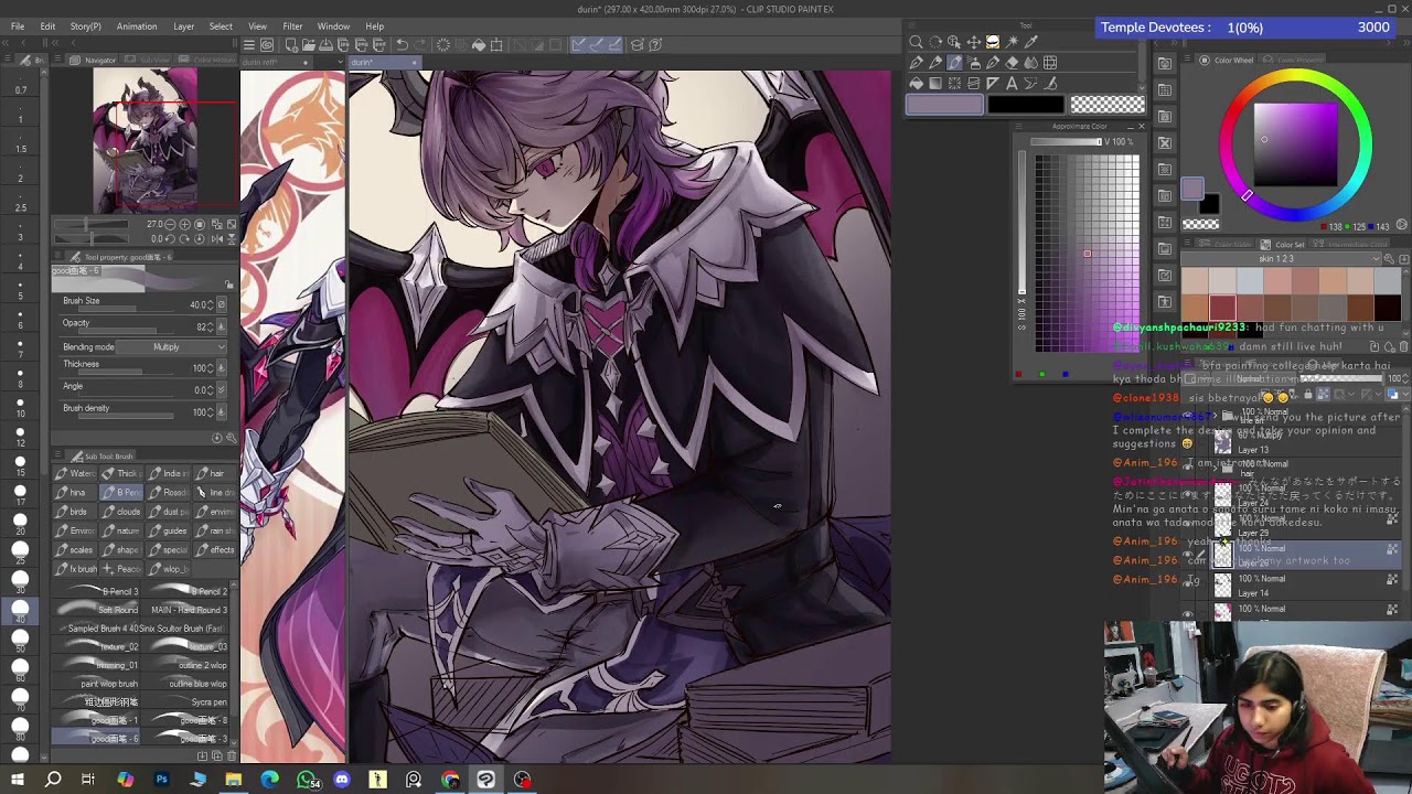 Drawing LIVE  :Learn from Pro manga artist #genshinimpact #clipstudiopaint