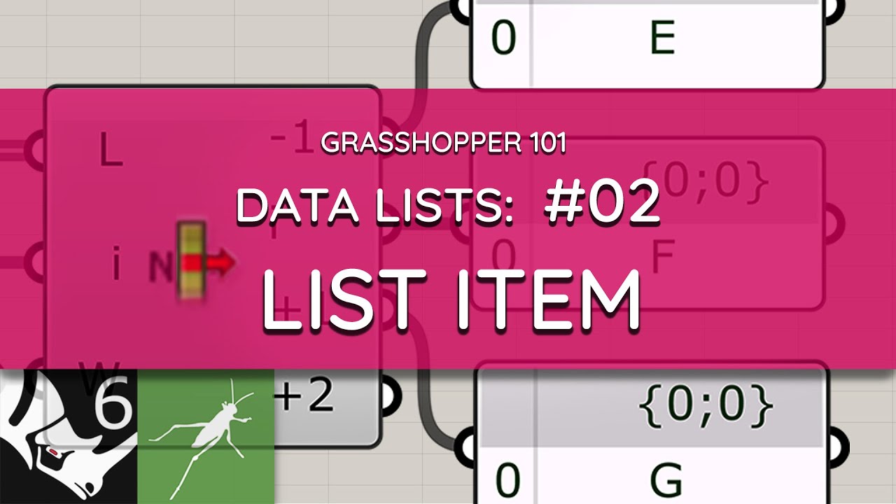 Grasshopper 101: Data Lists | #02  List Item Component
