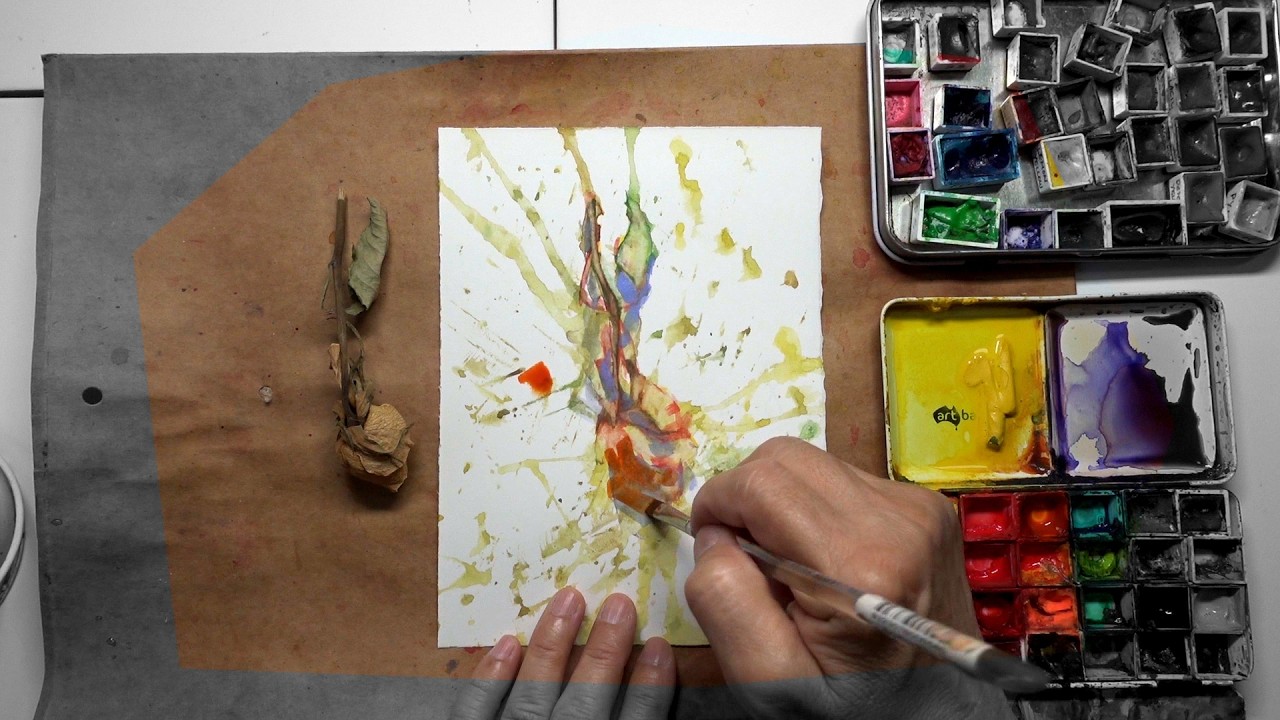 PROCESS: Daily Rose Watercolour Painting DAY 3842 (20260213FRI)