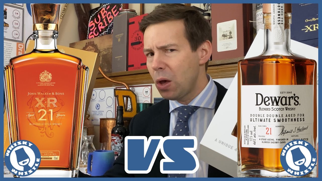 Johnnie Walker XR 21 против Dewars Double Double 21 купажированный шотландский виски