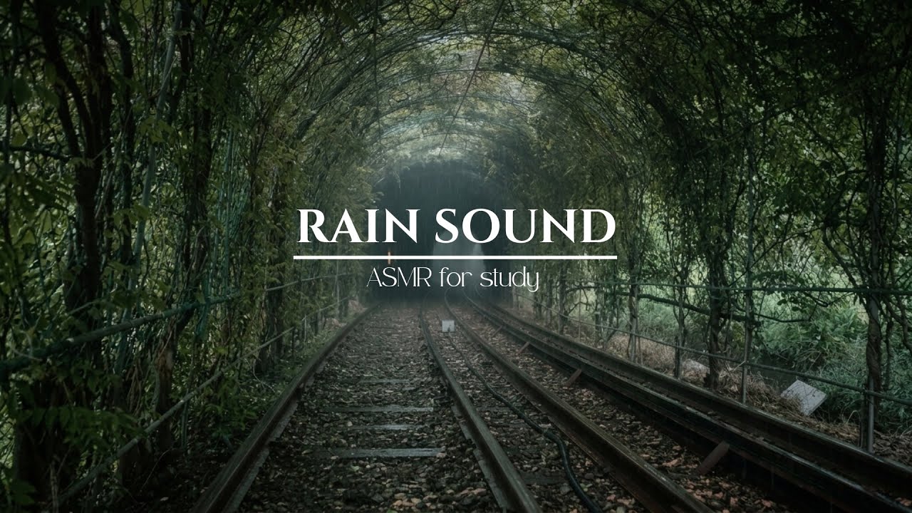 Green Tunnel Rain | 3 Hours of Cinematic Overgrown Railway Rainfall for Sleep, Study, Focus