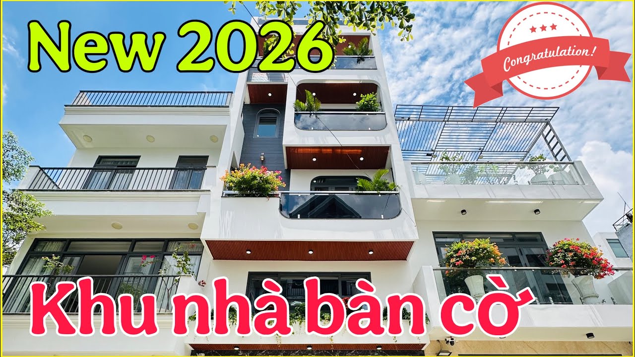 Cây xanh rợp bóng mát khu nhà bàn cờ, sổ hồng riêng quận 12 (ms 6843) Trệt lửng 3 lầu, xây mới 2026