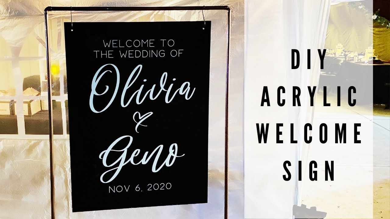 DIY Wedding Sign | Black & White Acrylic w/ Heart  | Cricut Wedding