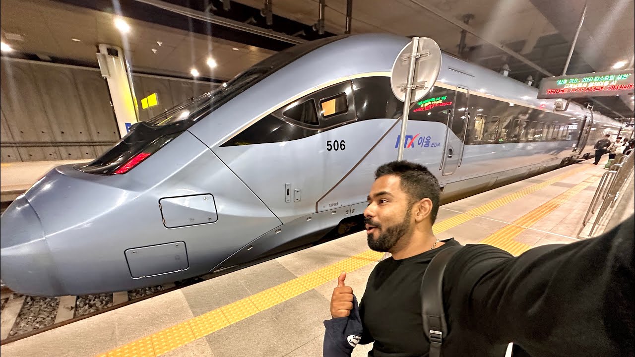 Indian traveling in KOREA'S Newest bullet train KTX EUM FIRST CLASS || 300kmph || Ep 11