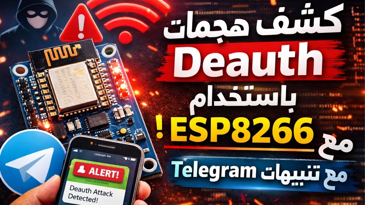 ESP8266 كشف هجمات الواي فاي باستخدام  Telegramمع بوت