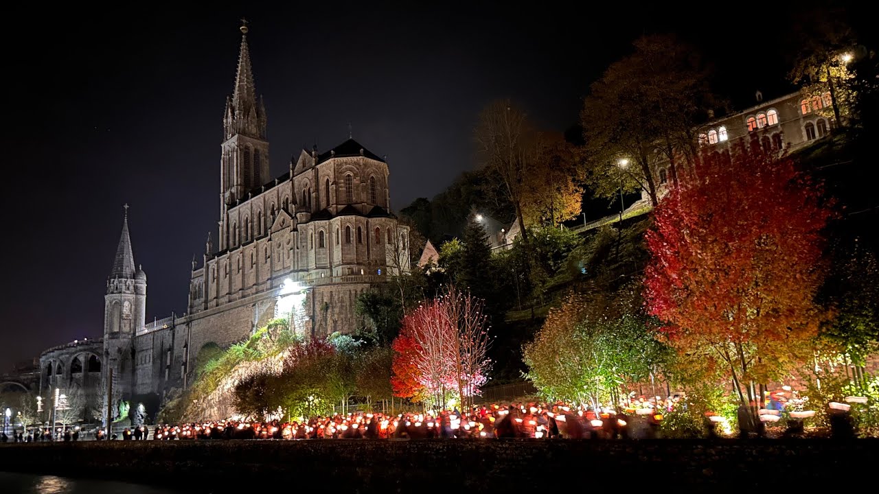 Lourdes, France - Torchlight Procession (October 2024) in 4K