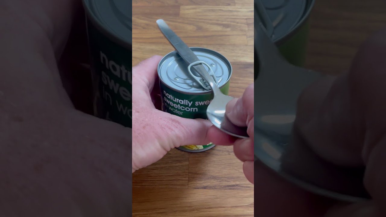 Opening a can with spoon hack