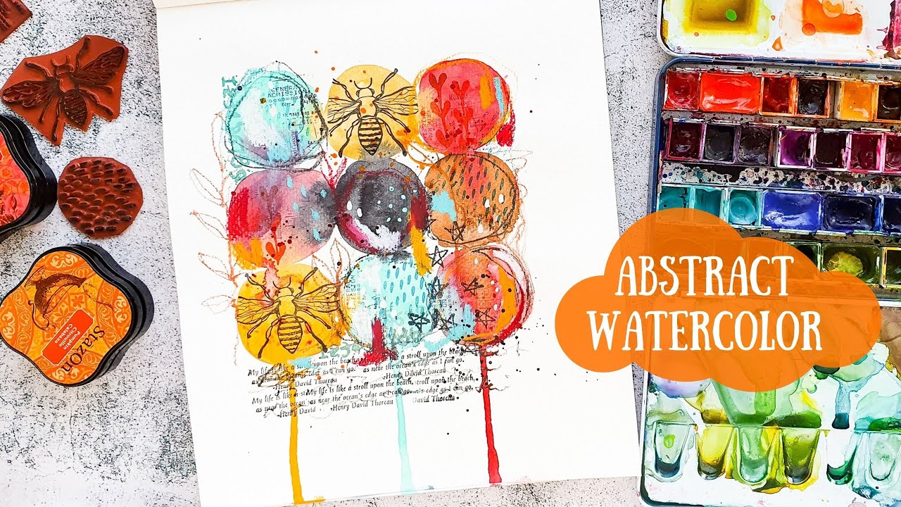 Abstract Watercolor Art Journaling - Mixed Media Style
