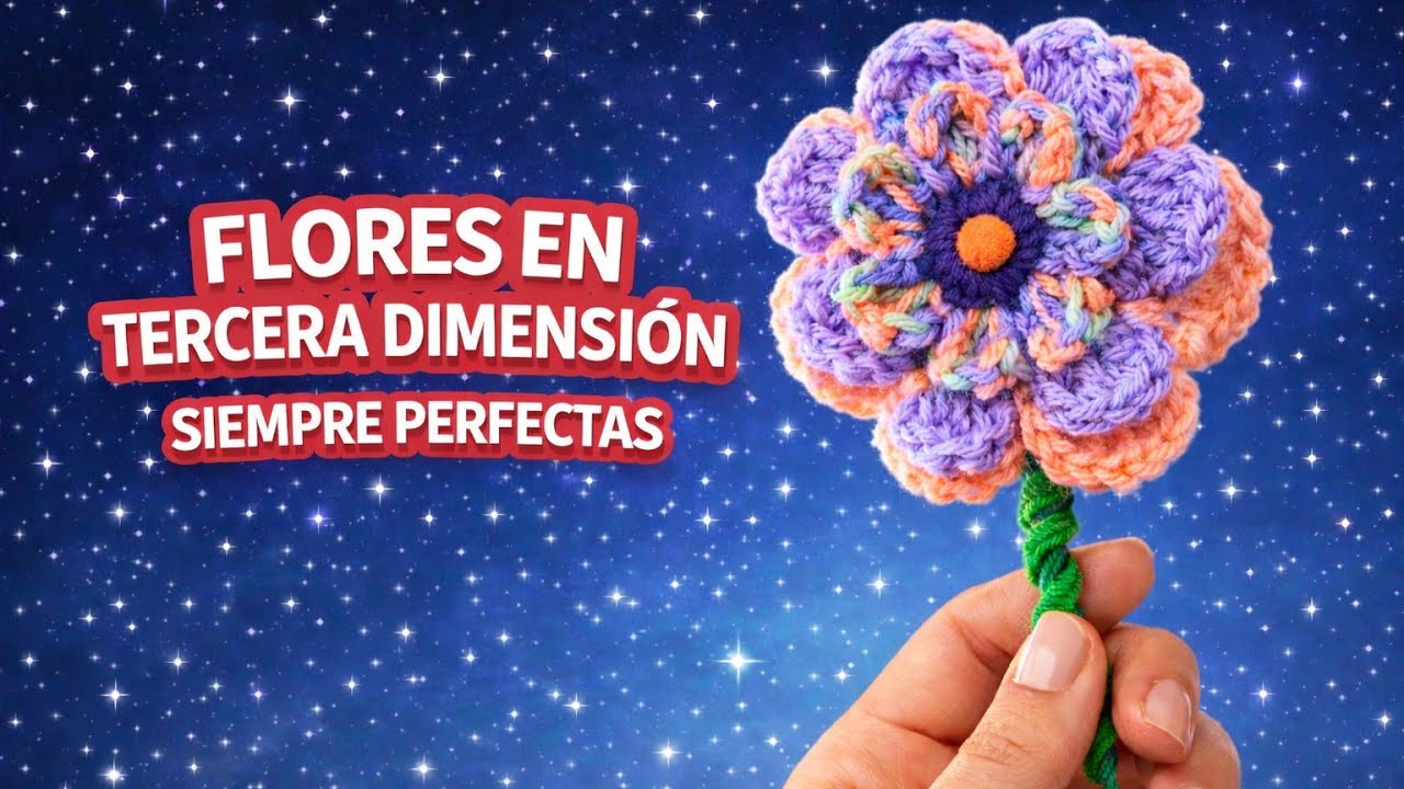 Cómo hacer flores en 3D a crochet