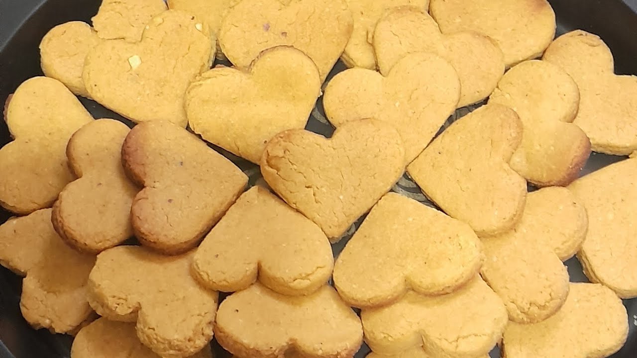 Valentine Special Healthy Moong dal Biscuits...@KishorisParadise 