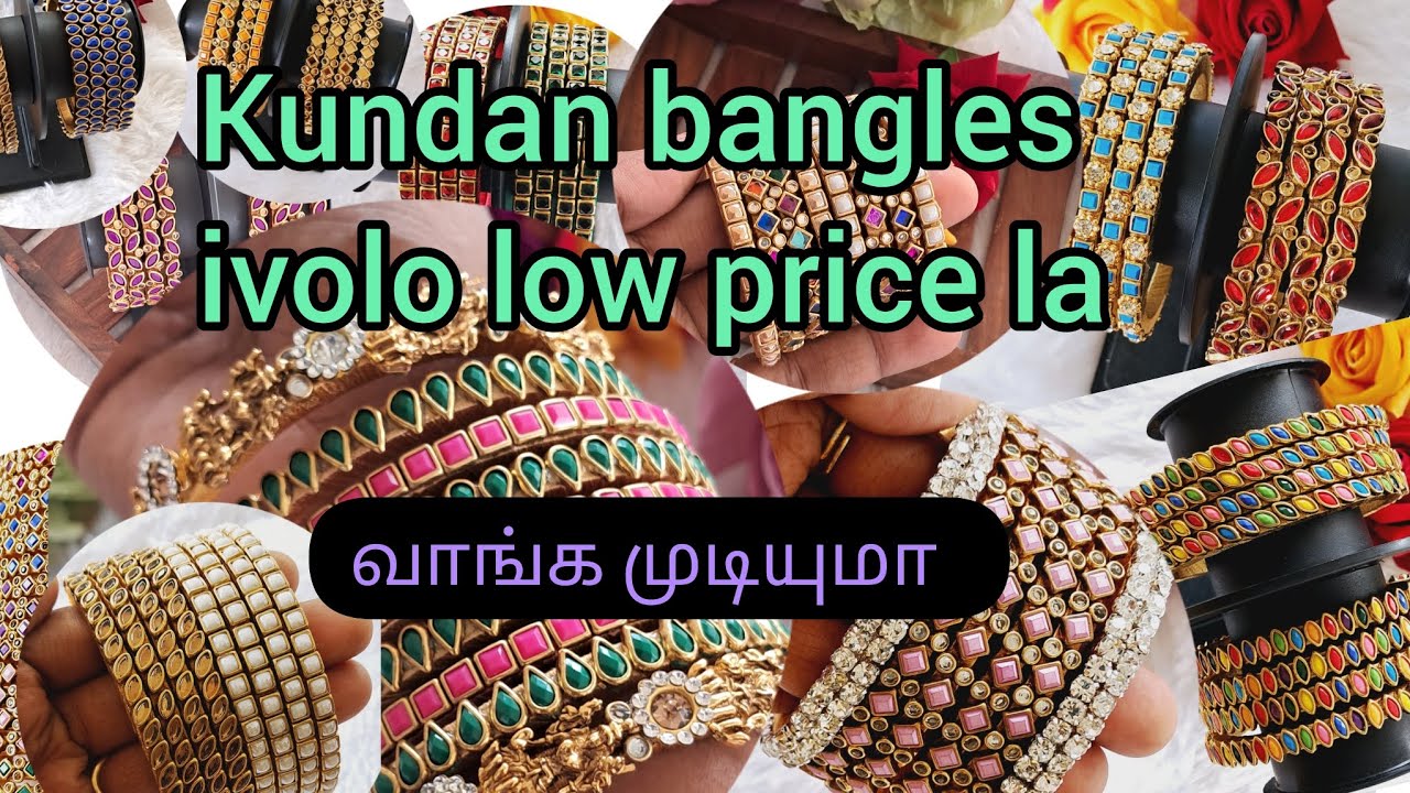 Kundan bangles now in very low price/whatsapp for orders:88075 51409 