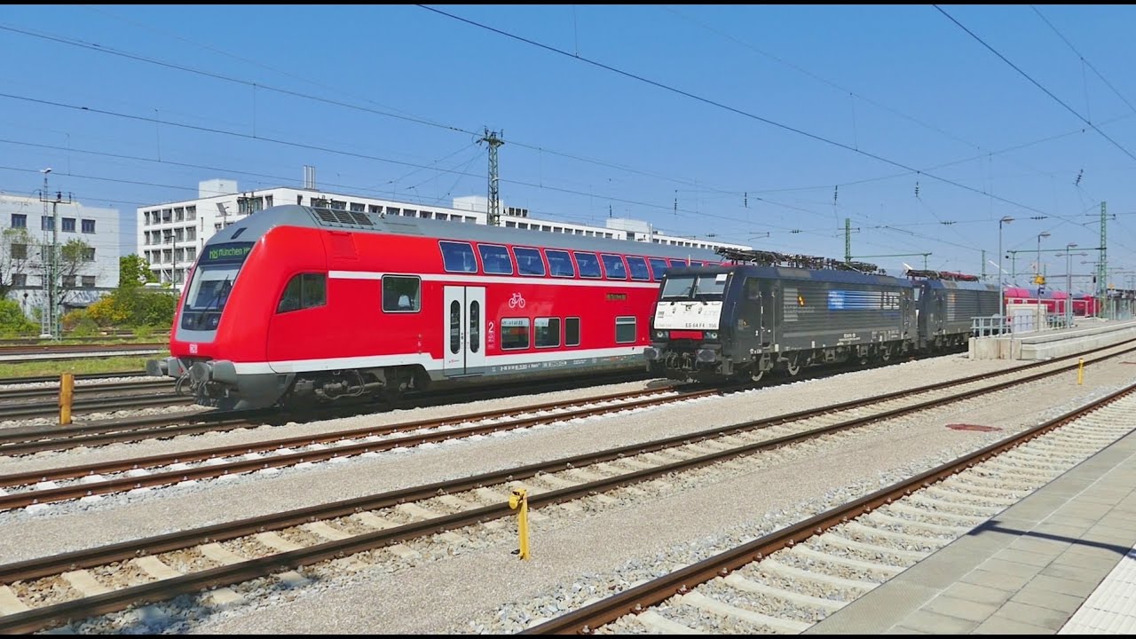 Verschiedene Züge im Ostbahnhof in München