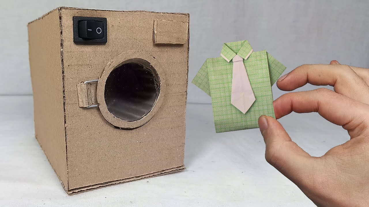 COMO HACER una MINI LAVADORA con CARTÓN en CASA | HAZLO tú MISMO - IDEAS con CARTÓN