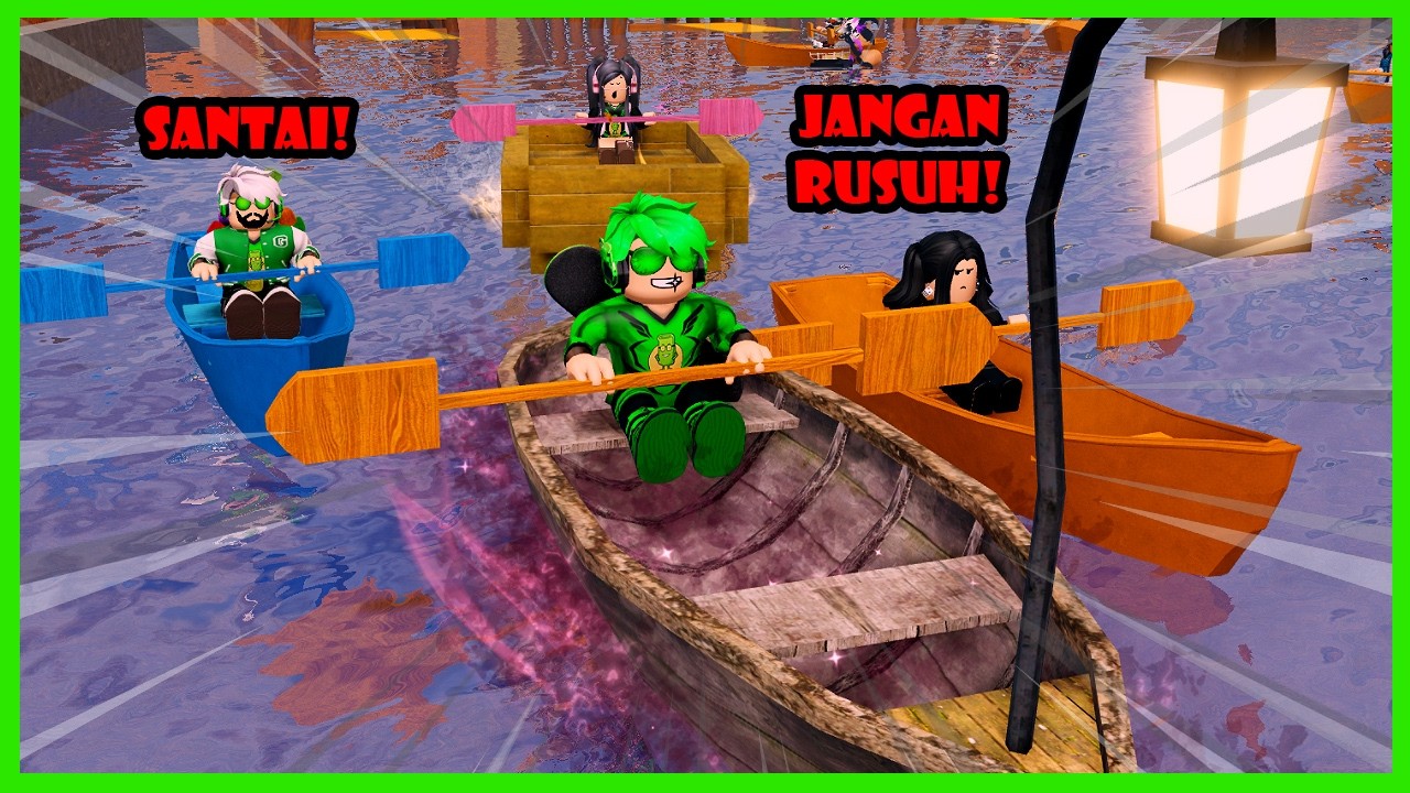 Aku Mengendarai Perahu Kayu Lewati Sungai Dengan Arus Deras Paling Extreme - Roblox Boat Together