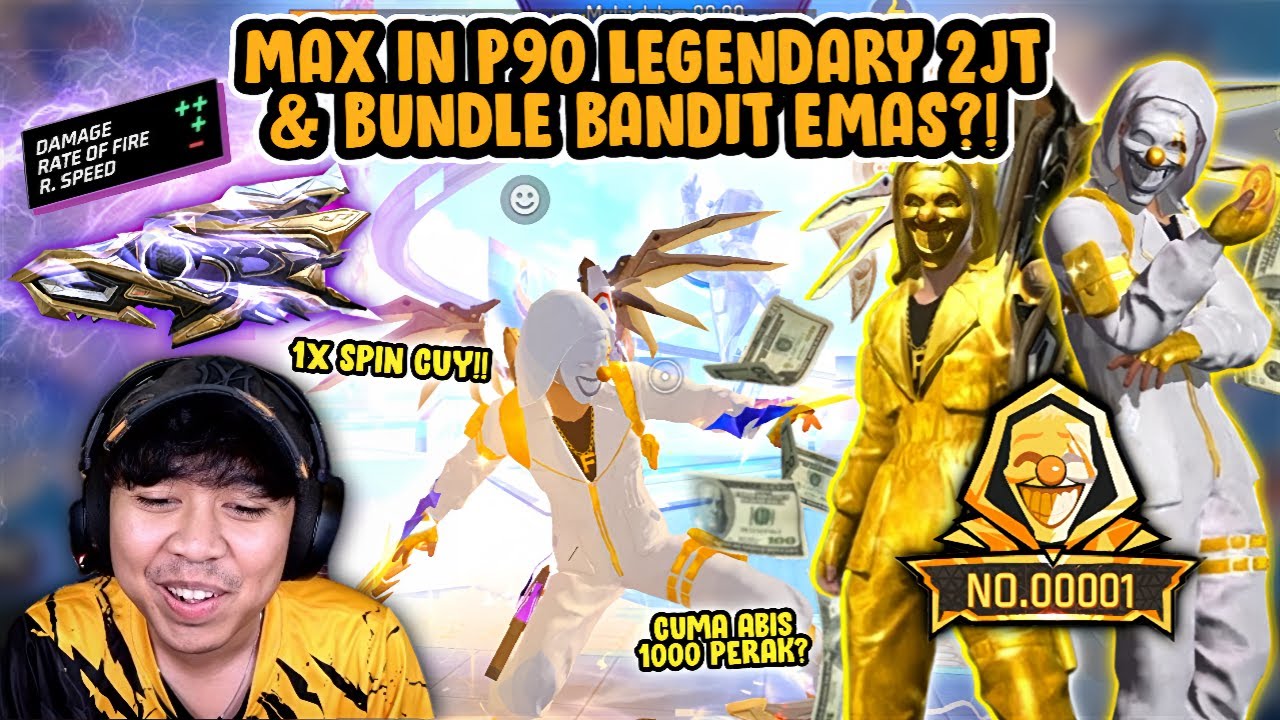 MAX IN EVO GUN P90 2JT CUMA 1000 PERAK?? BUNDLE BUNDIT EMAS NOMER 0001?!