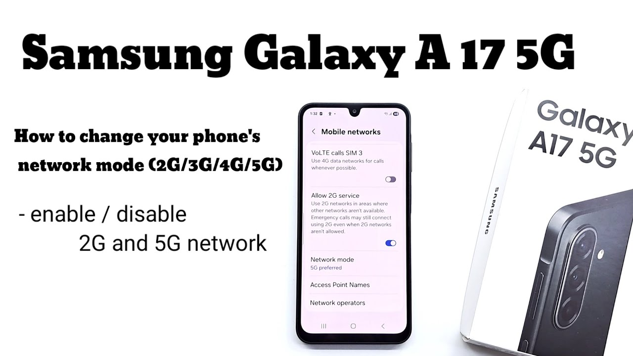 Как изменить режим сети телефона 2G / 3G / 4G / 5G на Samsung Galaxy A17 5G